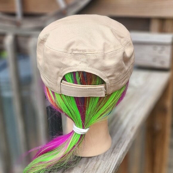Ladies Khaki Butterfly BLING Hat NEW - Picture 4 of 4